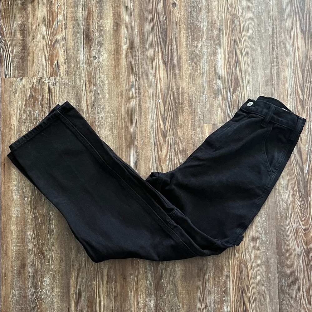John Galt Black Utility Cargo Straight Leg Grunge 100% Cotton Jeans